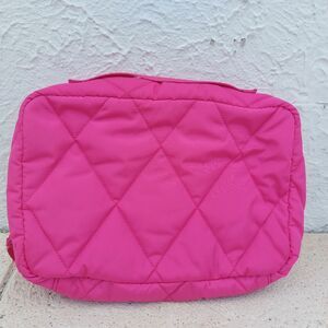 Vera Bradley Hanging Toiletry Bag Pink Quilted Travel Organizer with Hook